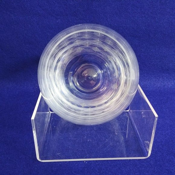 Crystal Vase Plaid Diamond Etched Design Pattern Collectible Vintage 7" - Picture 5 of 7